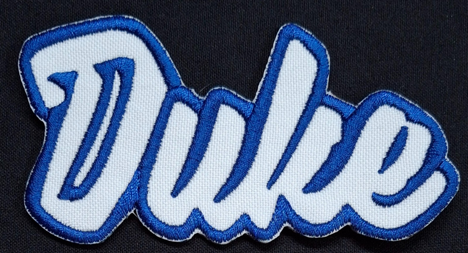 Duke Text Embroidered Applique Iron On Patch Various Sizes Team Name Customize