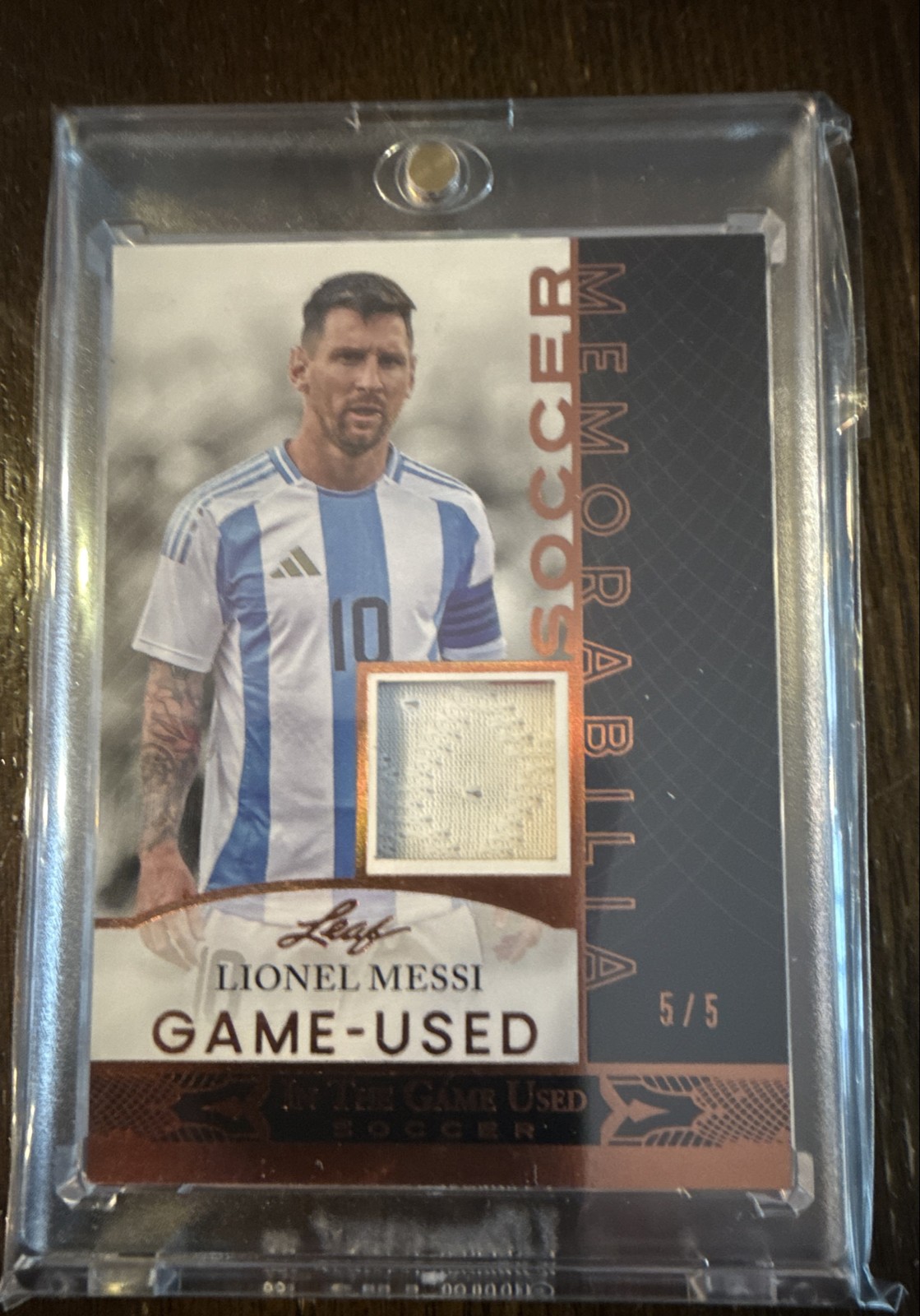 2024 Leaf in the Game Used Sports – Soccer Lionel Messi #GUSM-15 5/5