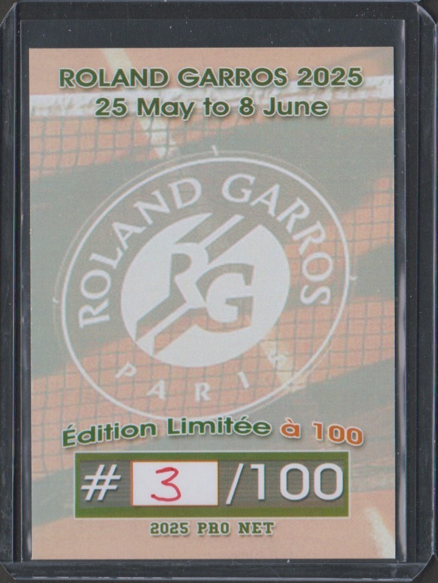 Pop 1 JOAO FONSECA 2025 FRENCH OPEN RG ROOKIE Tennis card CG/PSA/BGS 10 GEM