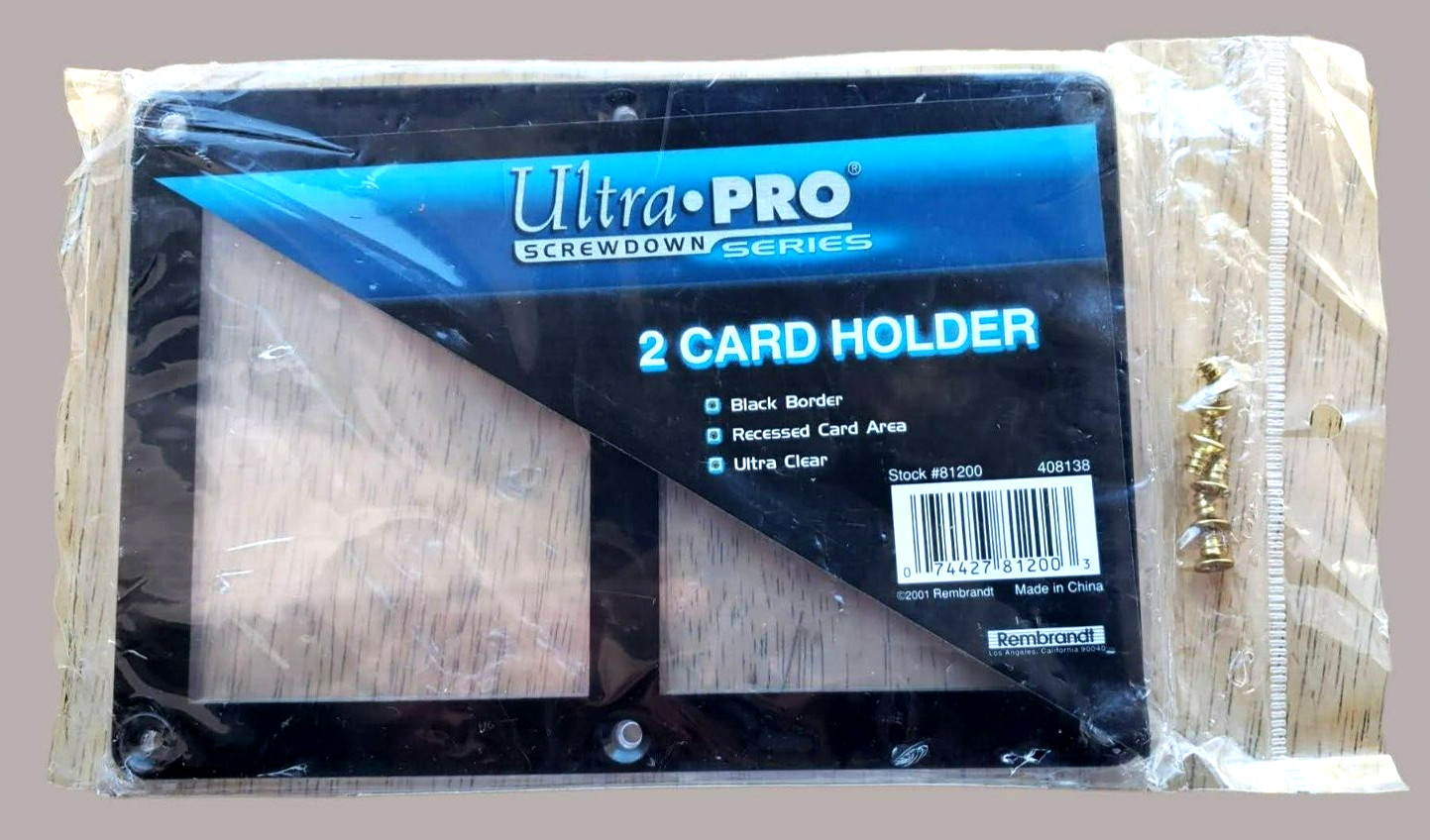 Ultra-Pro 2 Card Holder SCREWDOWN Series Black Border Recessed Ultra Clear NEW
