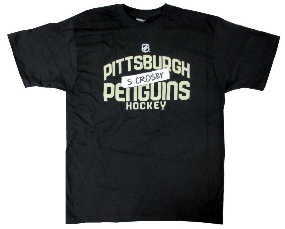 Sidney Crosby Reebok NHL Pittsburgh Penguins Hockey Black Name & Number T-Shirt