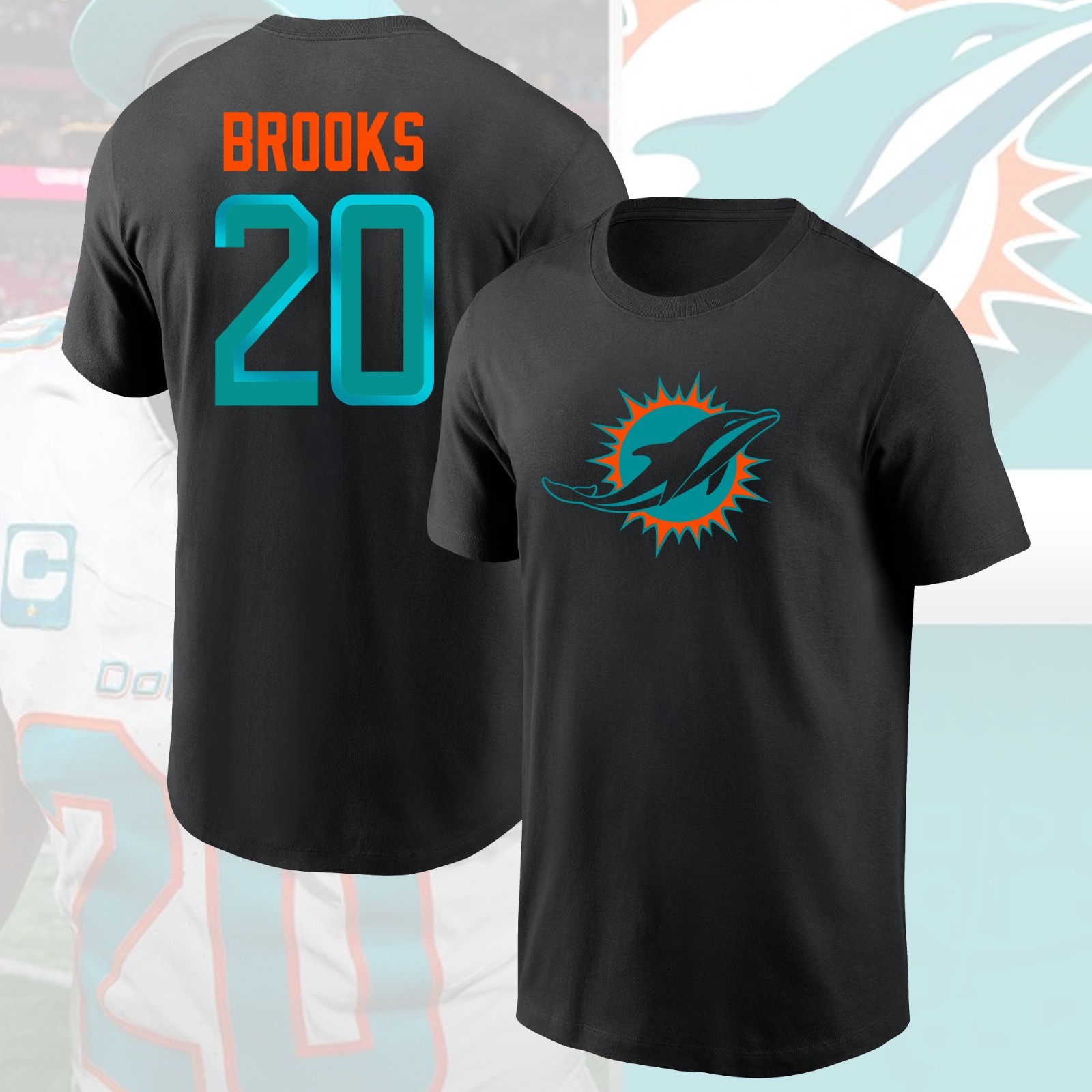 HOT!! Jordyn Brooks #20 Miami Dol.phins 2026 Player Name & Number Fan Apparel