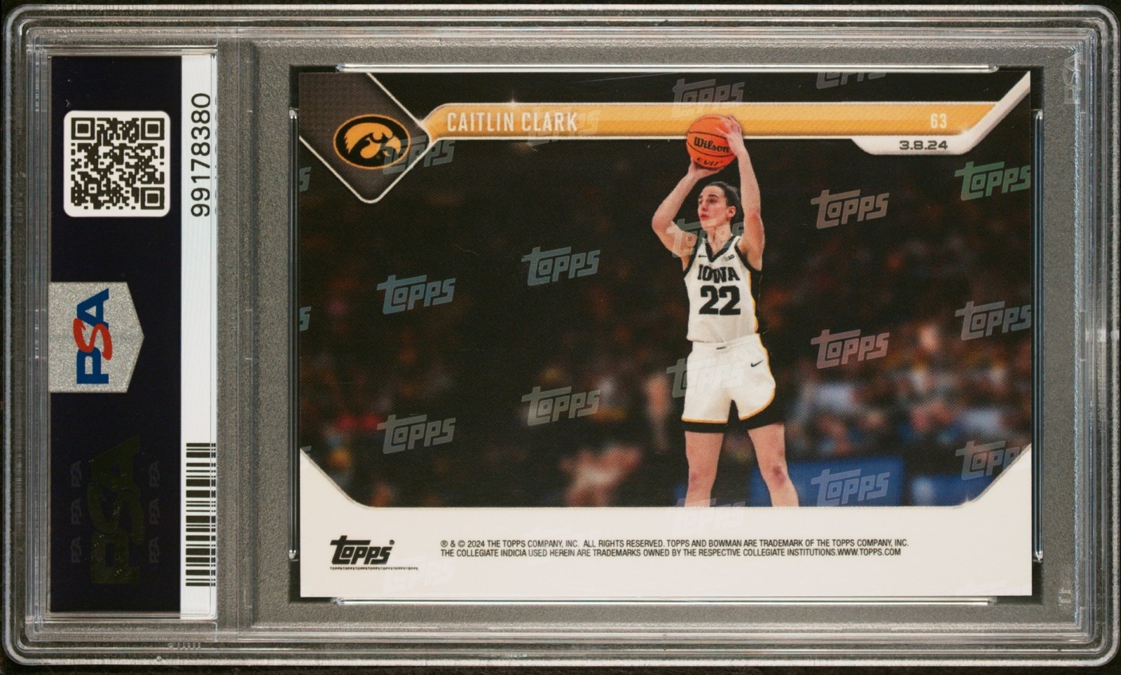 2023-24 Bowman U Now Caitlin Clark PSA 10 Iowa Hawkeyes