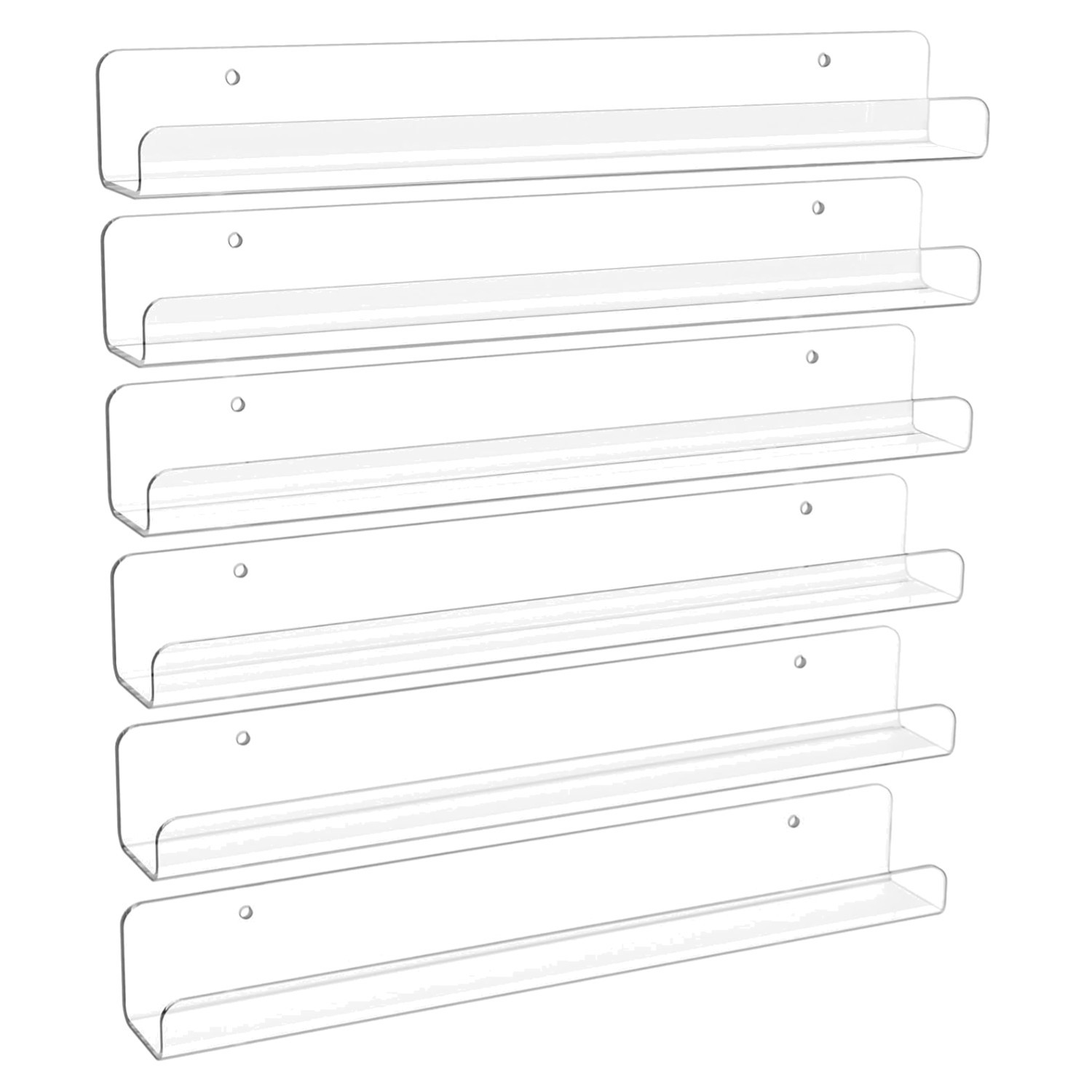 6 Pack Sport Card Display Shelf for Wall – Hold up to 30 Trading Cards, Acrylic
