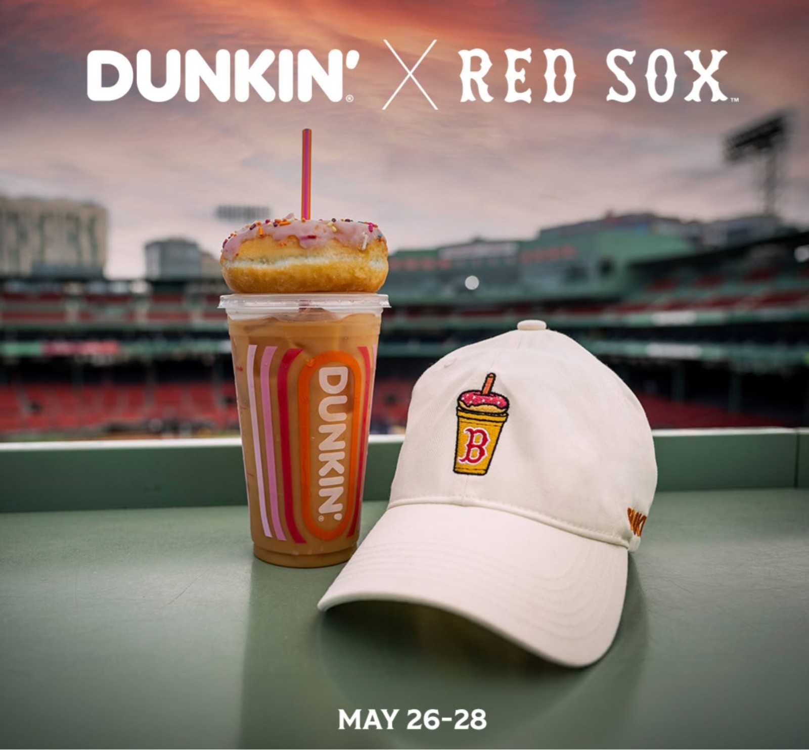 LIMITED EDITION Boston Red Sox Dunkin Custom Iced Coffee Hat Exclusive Fenway