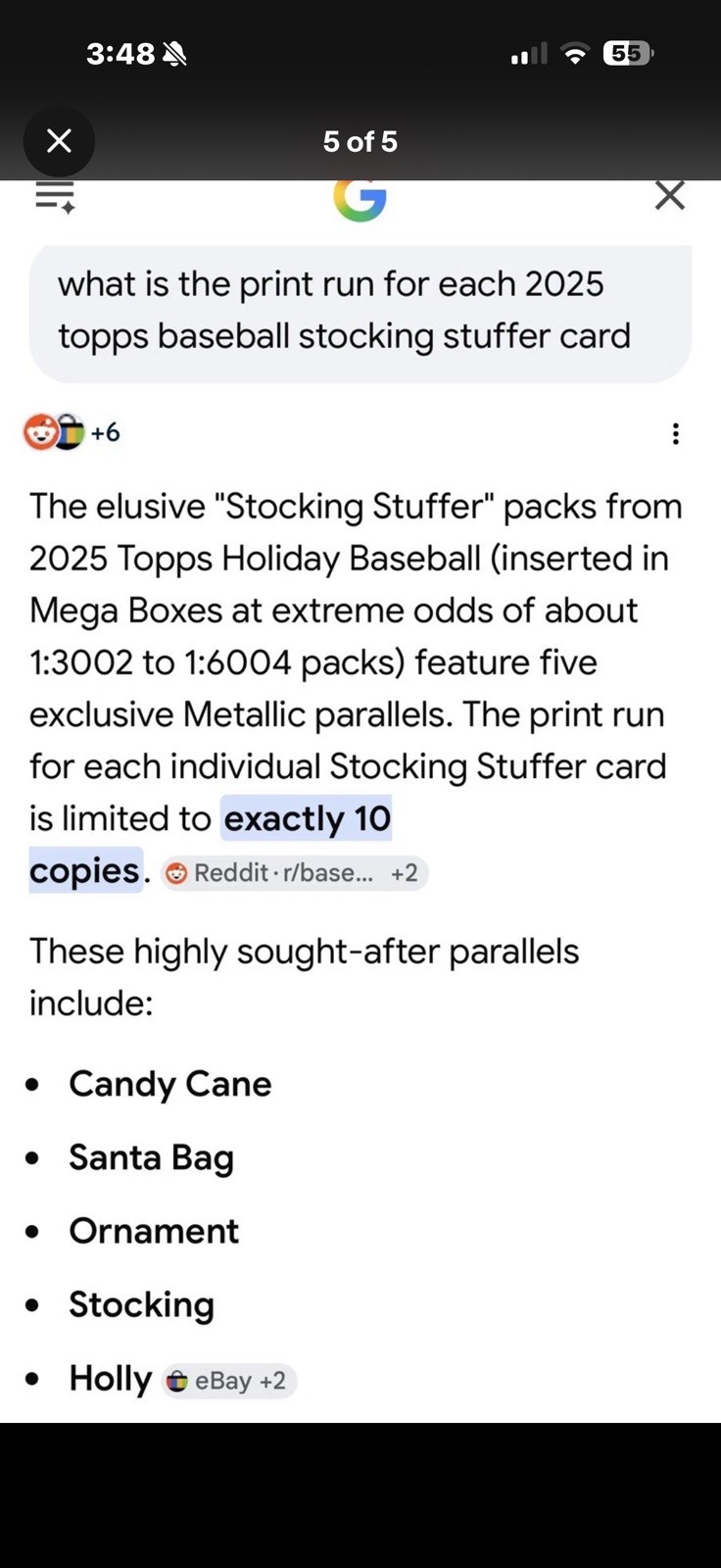 2025 Topps Holiday Aaron Judge Stocking Stuffer Candy Cane Foil /10 SSP