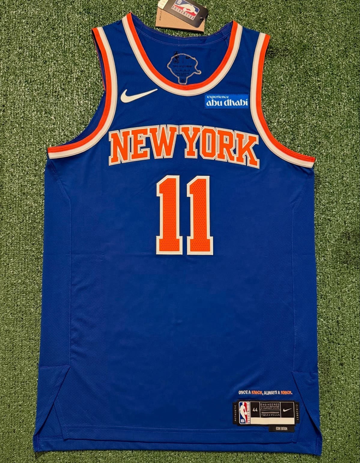Nike New York Knicks Jalen Brunson #11 Jersey Size 44 Blue Orange White NBA