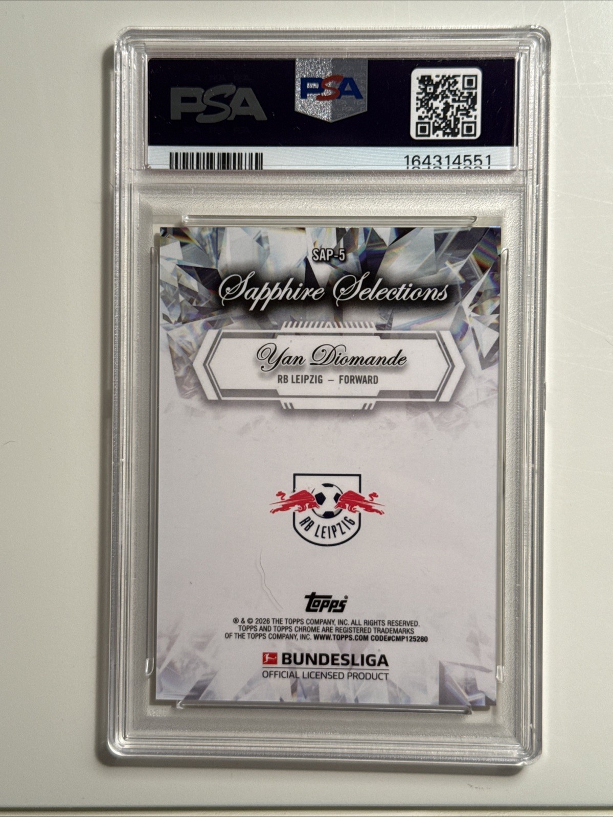 2026 Topps Chrome Sapphire Bundesliga Yan Diomande Sapphire Selections /75