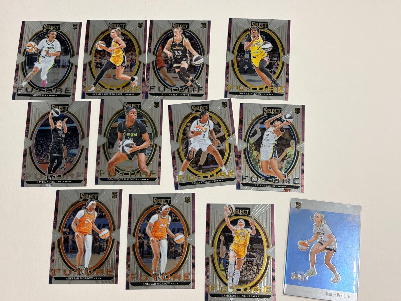 2025 WNBA Panini Select 288 card lot: Pink Ice, Silver Prism, Orange Flash, etc.