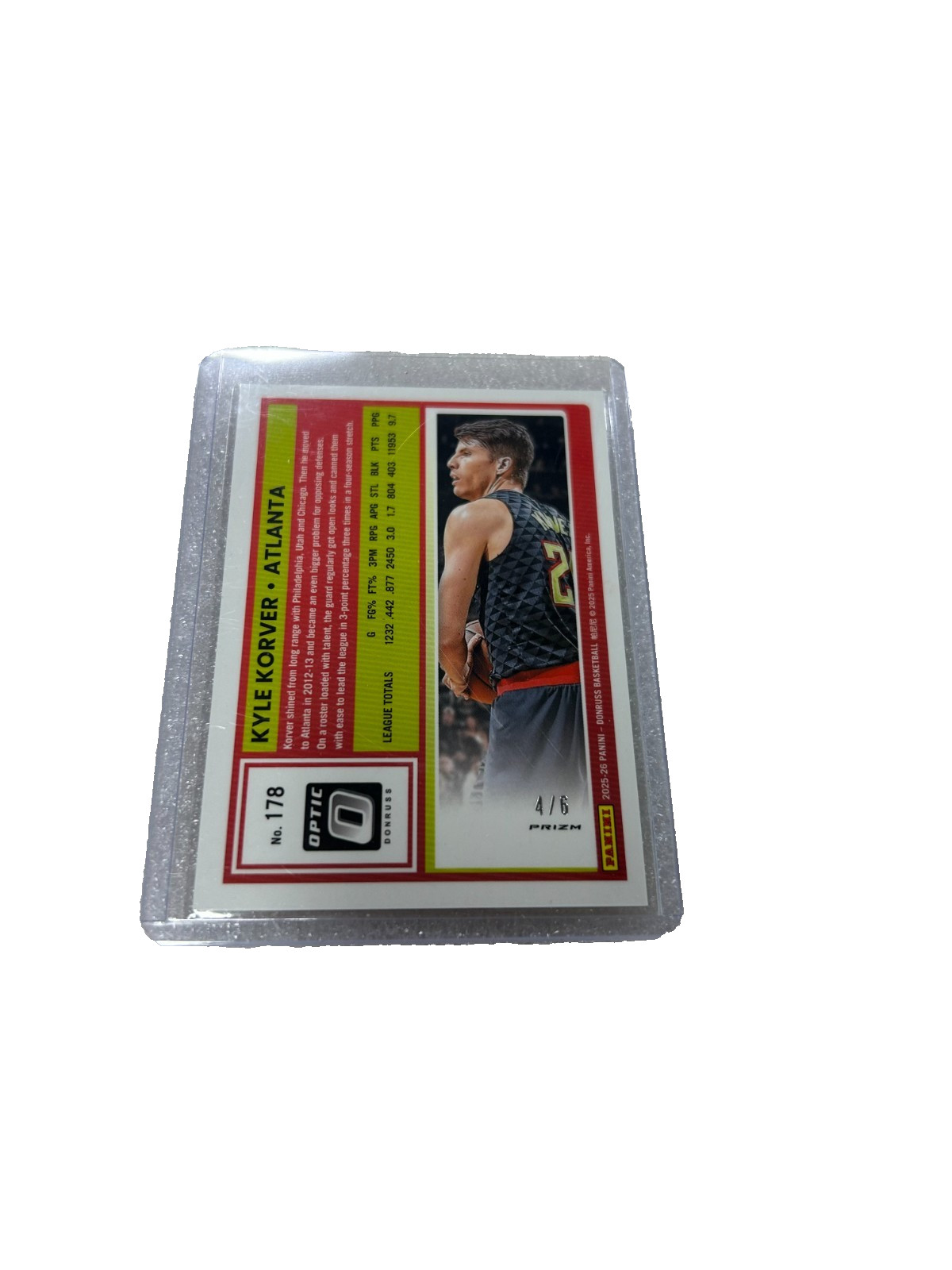 2025-26 Donruss Optic Kyle Korver Gold Prizm #4/6 SSP Hawks FOTL