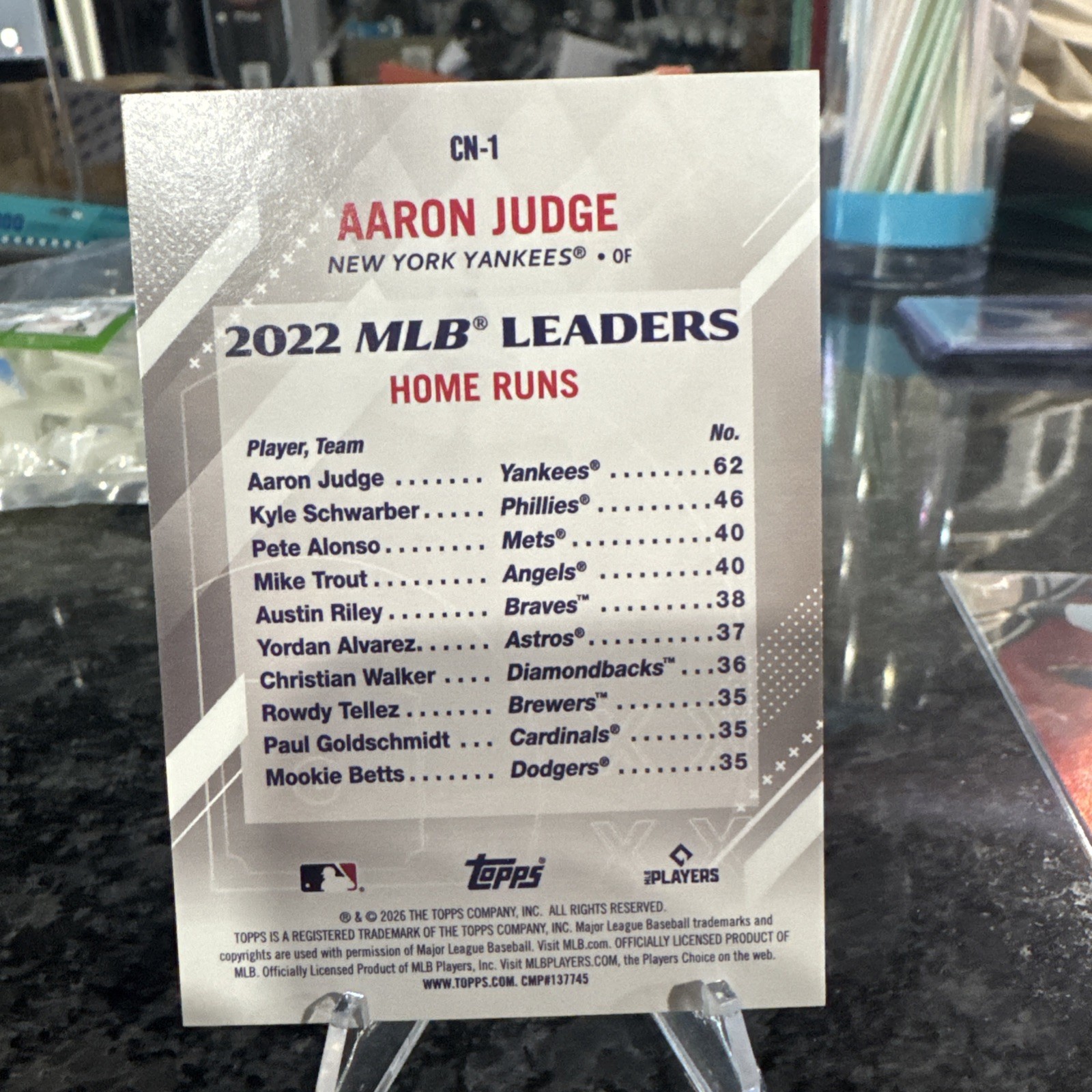 AARON JUDGE 2026 Topps Series 2 62 Home Run Leaders #CN-1 NY Yankees