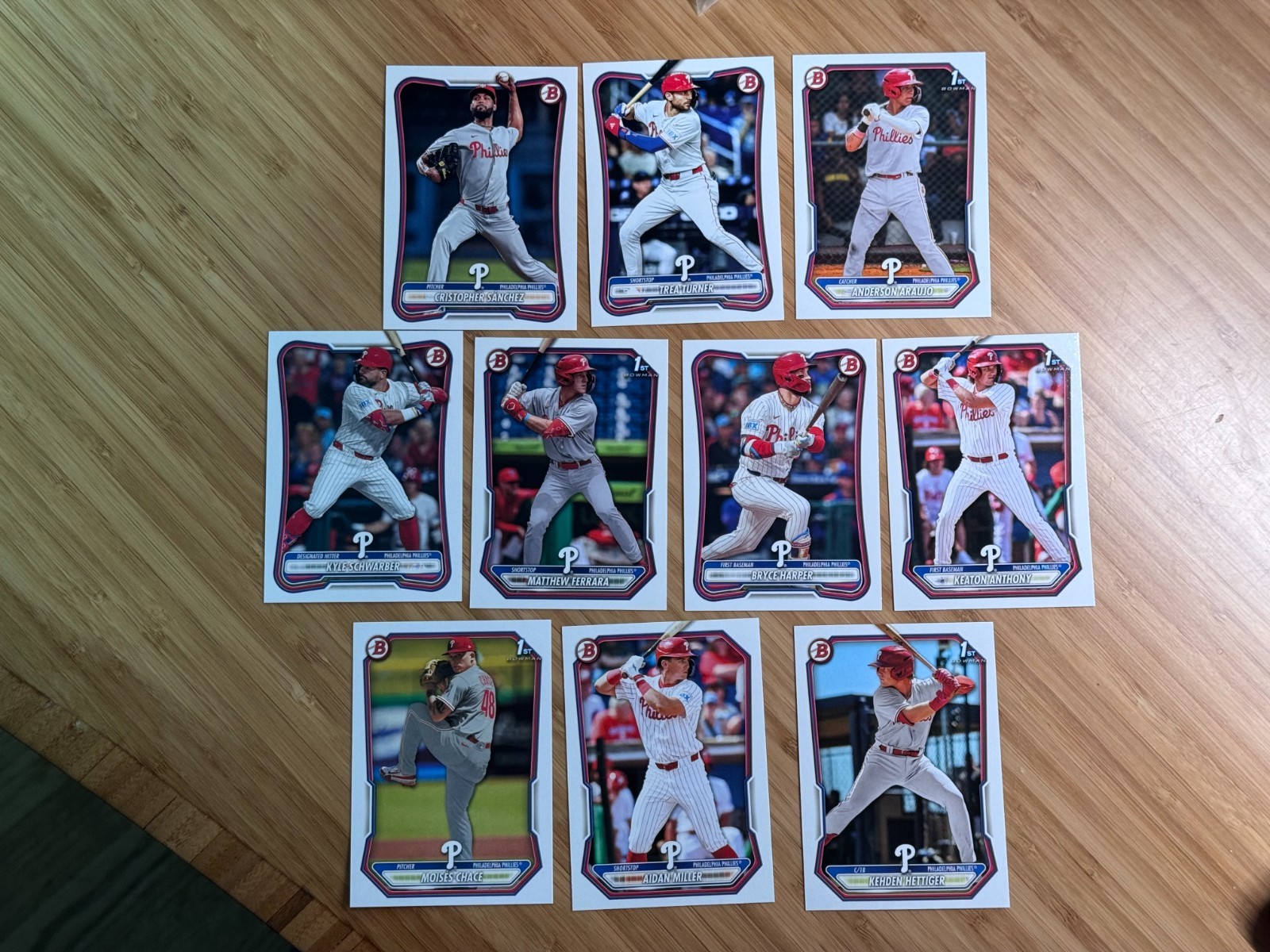 2026 Bowman – Philadelphia Phillies Team Lot – 10 Cards Bryce Harper Trea Turner
