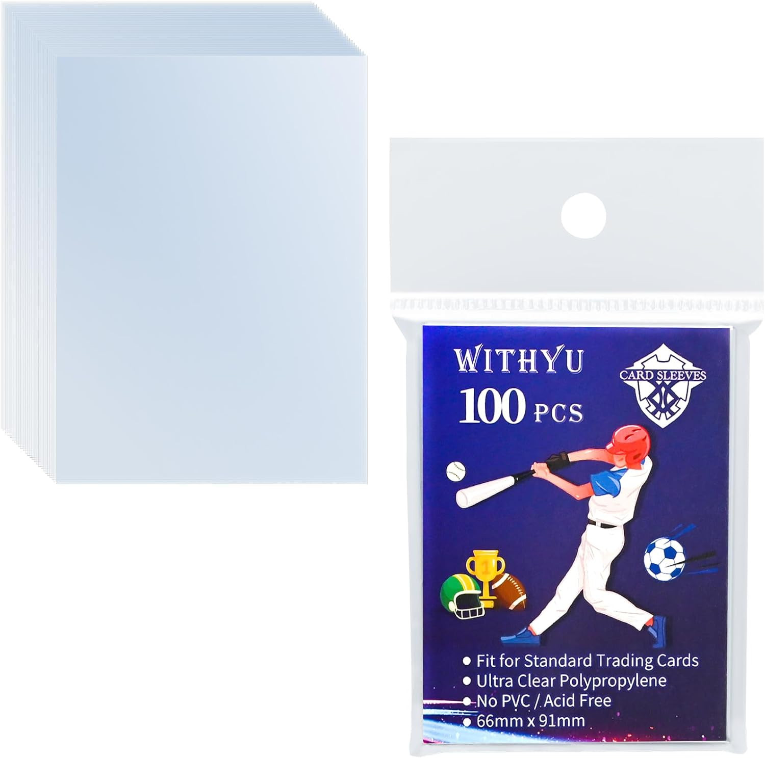400 Pcs Soft Trading Card Sleeves, Top Loading Penny Card Sleeves for Standard C
