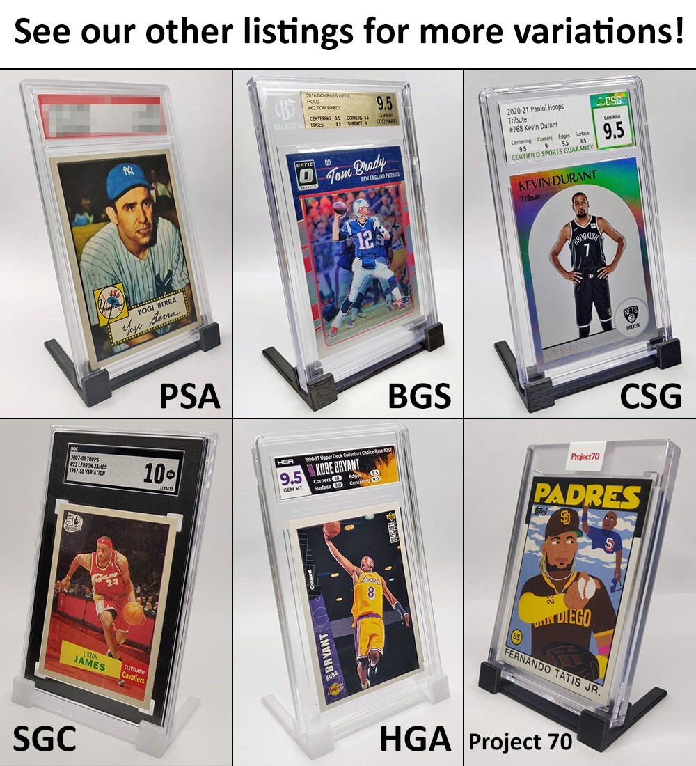 PSA Graded Card Stand Holder Display ⭐ 5-pack ⭐ Black ⭐ Original Minimal Design