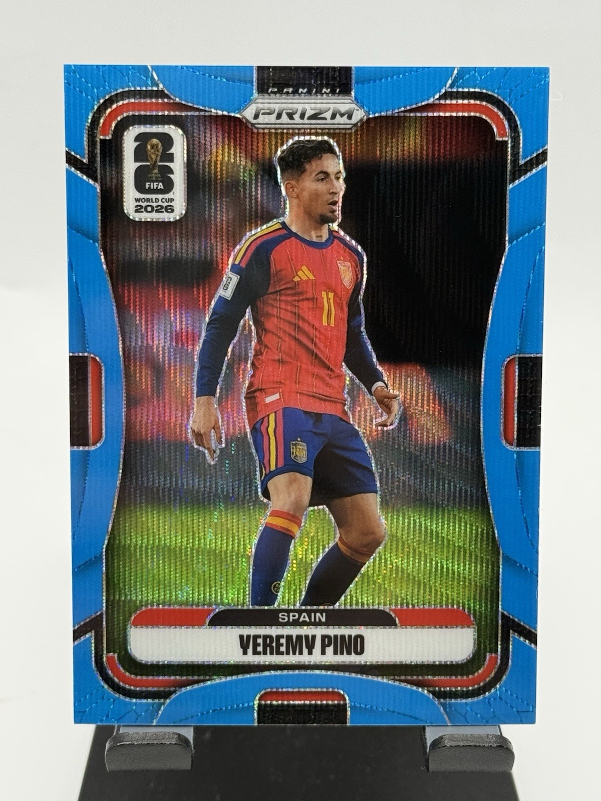 Panini 2026 Prizm FIFA World Cup Yeremy Pino Fluorescent Blue /225 #79 Spain
