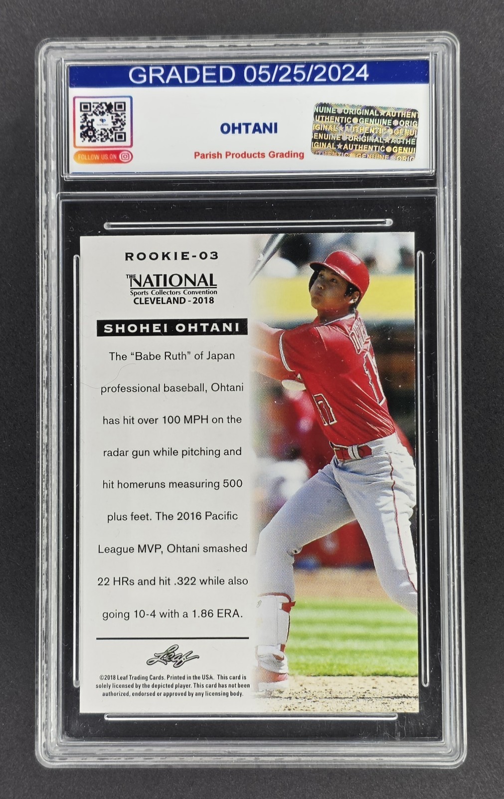 2018 Leaf The National🔥Shohei Ohtani RC💥#03 GM 10🔥Los Angeles Seal💥