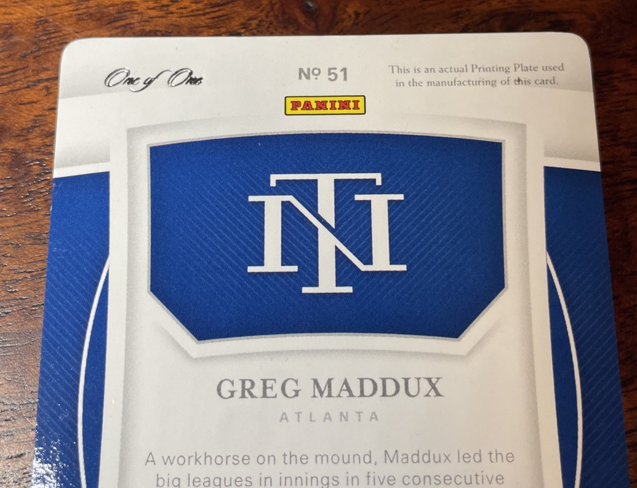 2020 Panini National Treasures Greg Maddux 1/1 Game Used Patch Jersey Relic HOF