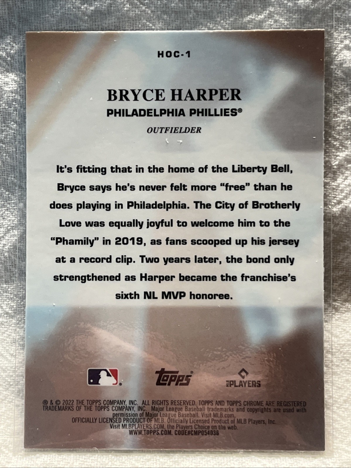 2022 Topps Chrome – Heart of the City Bryce Harper #HOC-1
