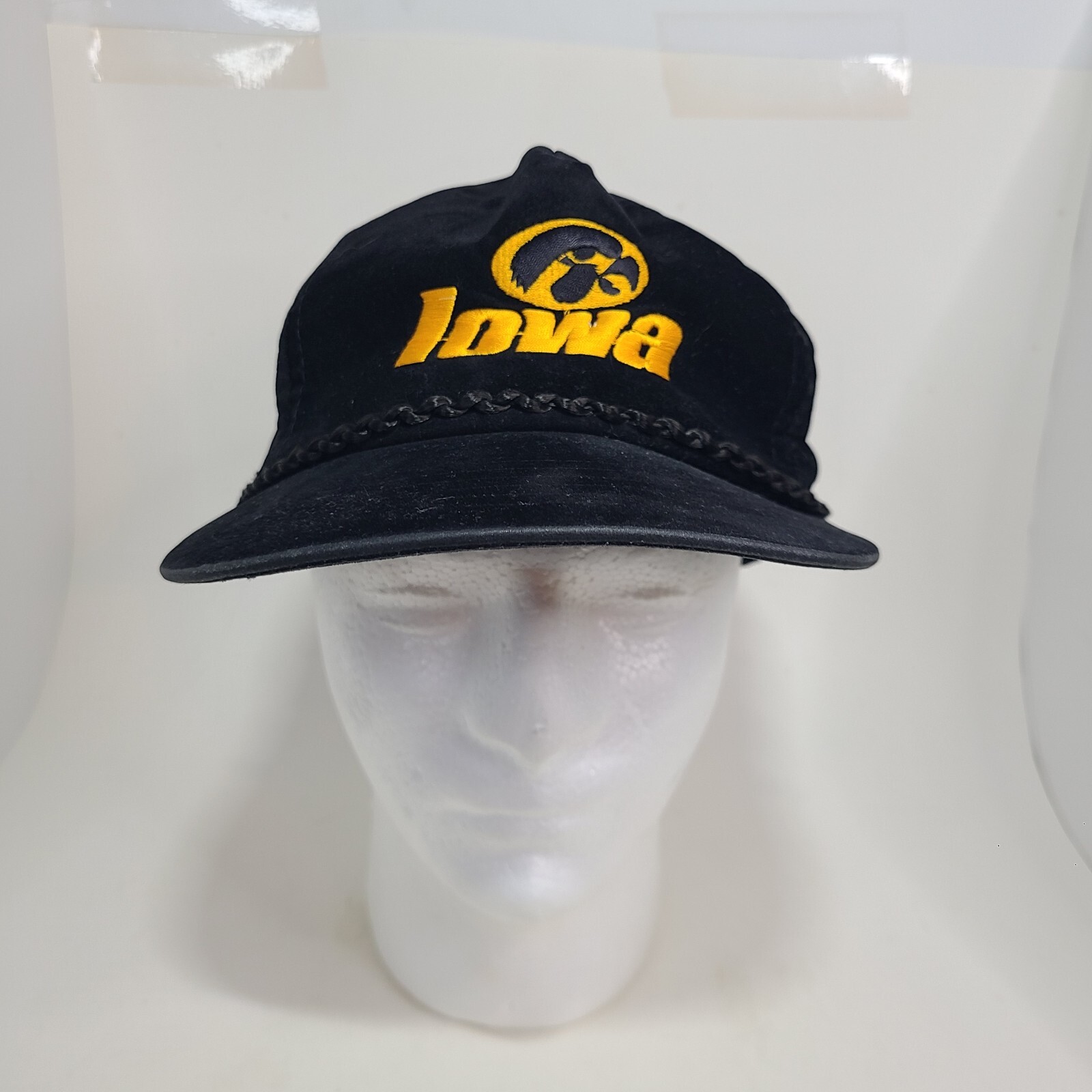 Vintage Iowa Hawkeyes Adjustable Hat Velvet Black Cap