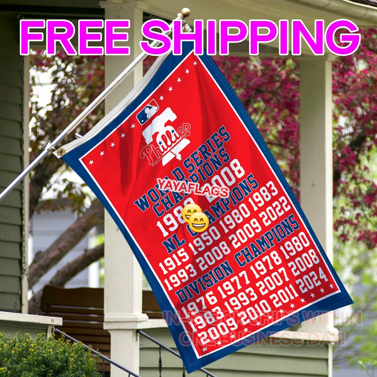 Philadelphia Phillies 3×5 ft Flag Banner World Series Wall Decor FREE Shipping