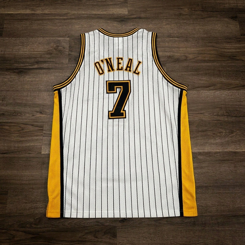 Vintage Reebok Authentic Jermaine O’Neal Indiana Pacers Jersey Pinstripe Size 52