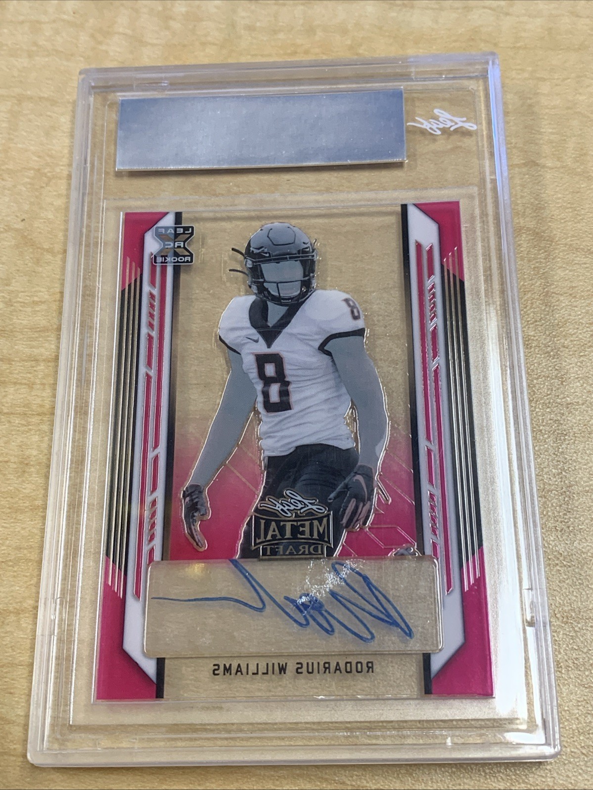 1/1, 2021 Leaf Metal Draft XRC, Pre Production Proof Rodarius Williams Auto 1/1