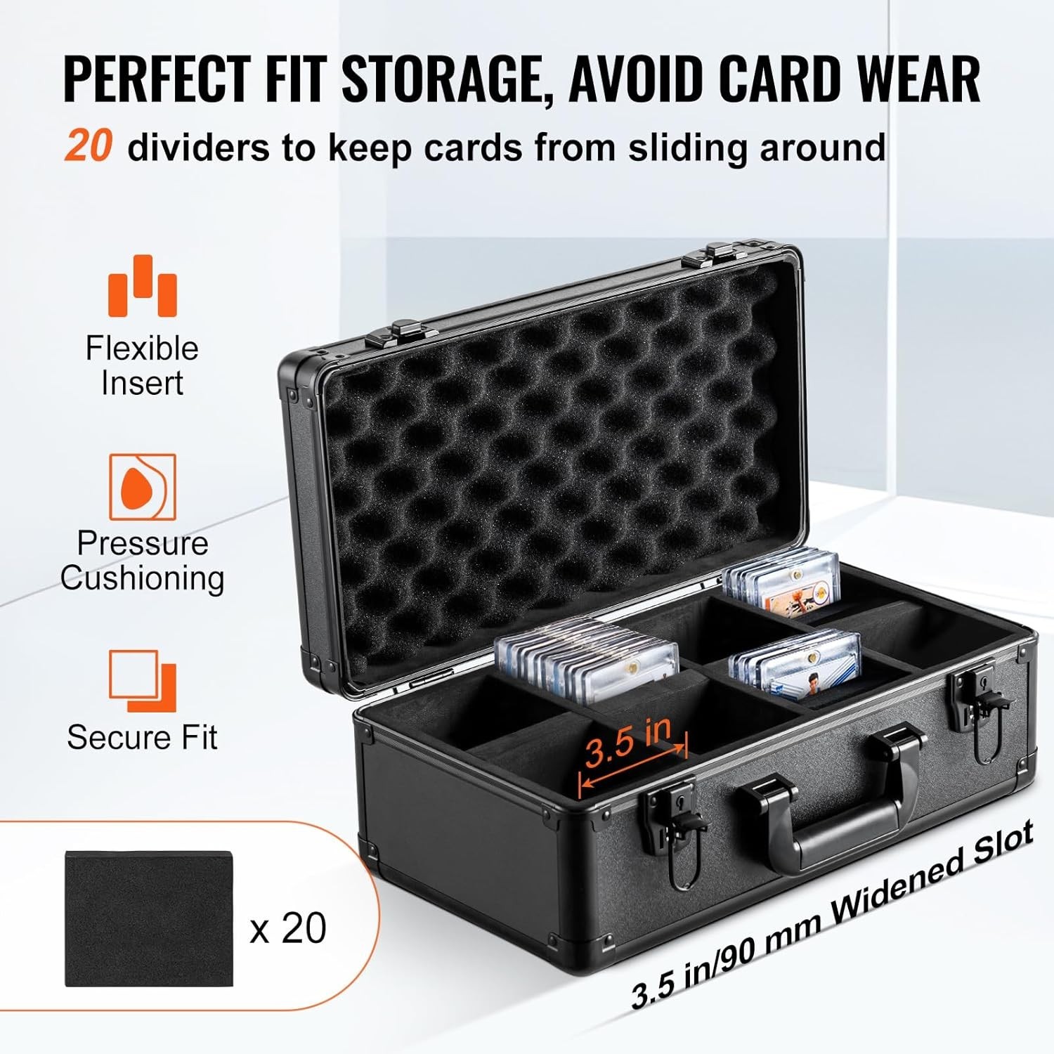 Professional Graded Card Carrying Case – 96 Slots, Key Lock, Durable Design