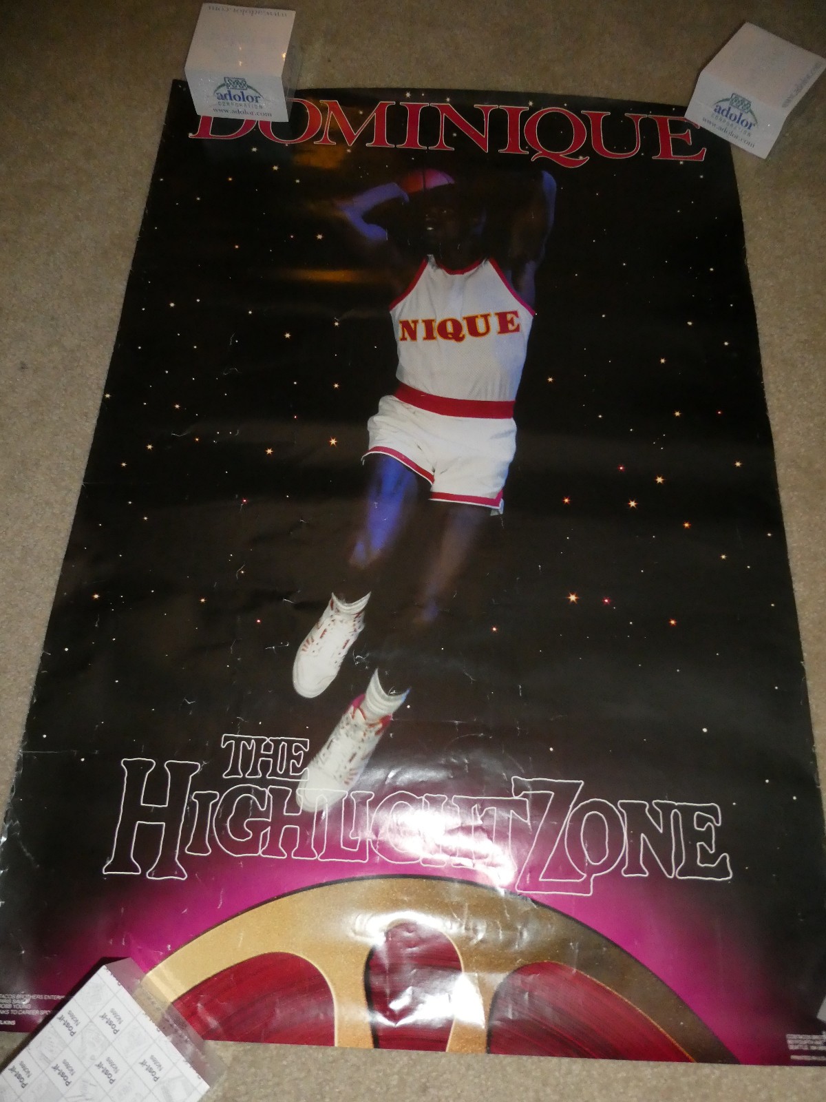 RARE Vintage 1987 Dominique Wilkins Highlight Zone Wall Poster 36 x 24 Inches