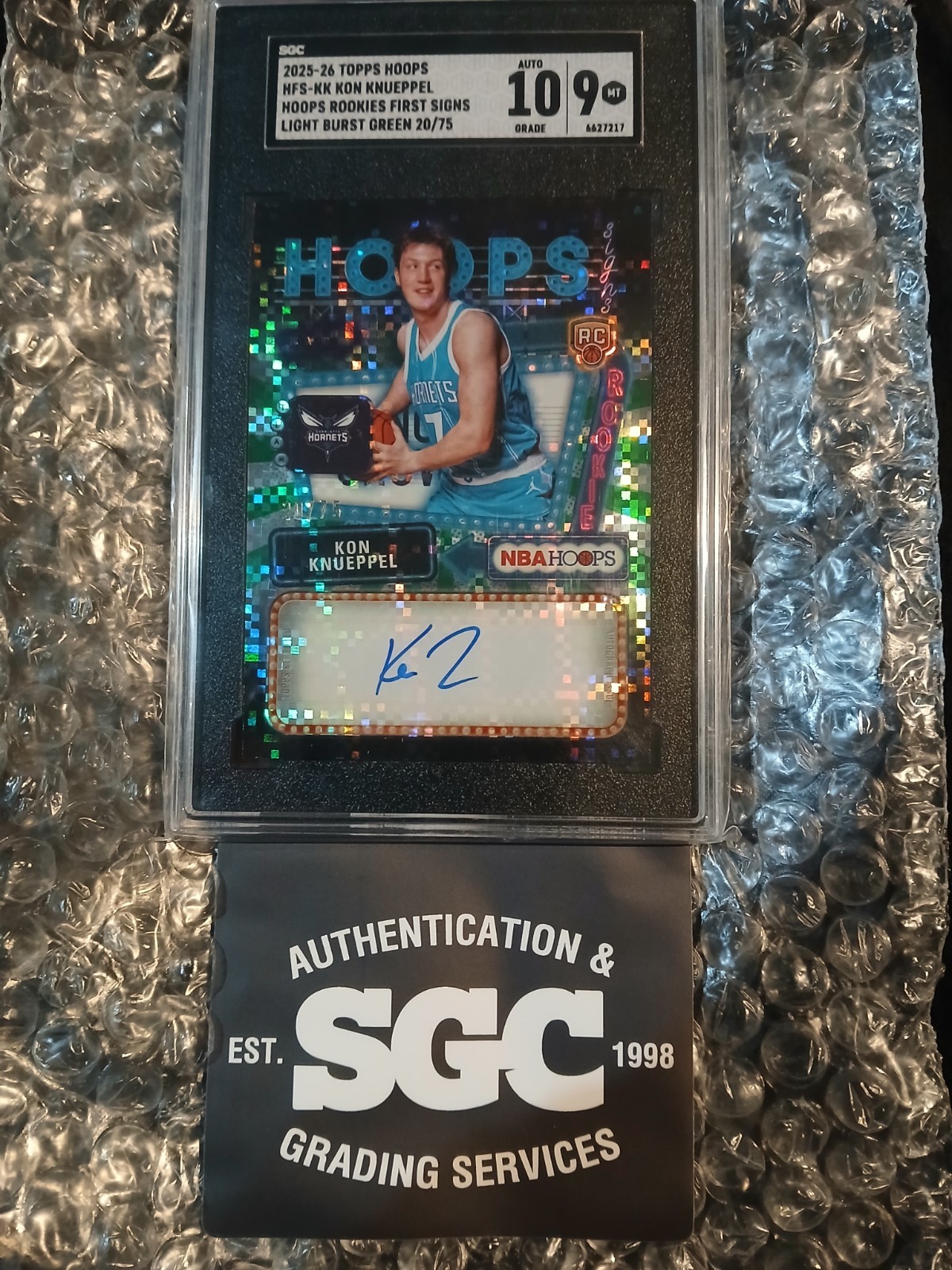 POP 1 None Higher/Lower ’25 Kon Knueppel RCs 1st Signs SGC 9 10 Auto