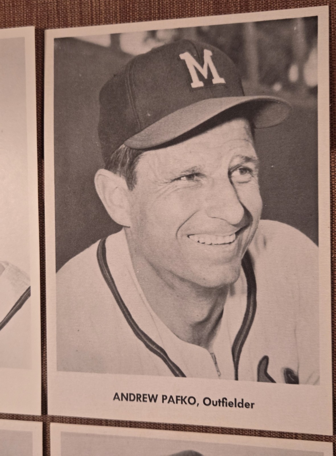1958 Jay Publishing Braves Schoendienst Pafko Burdette Adcock 5×7 Baseball Photo