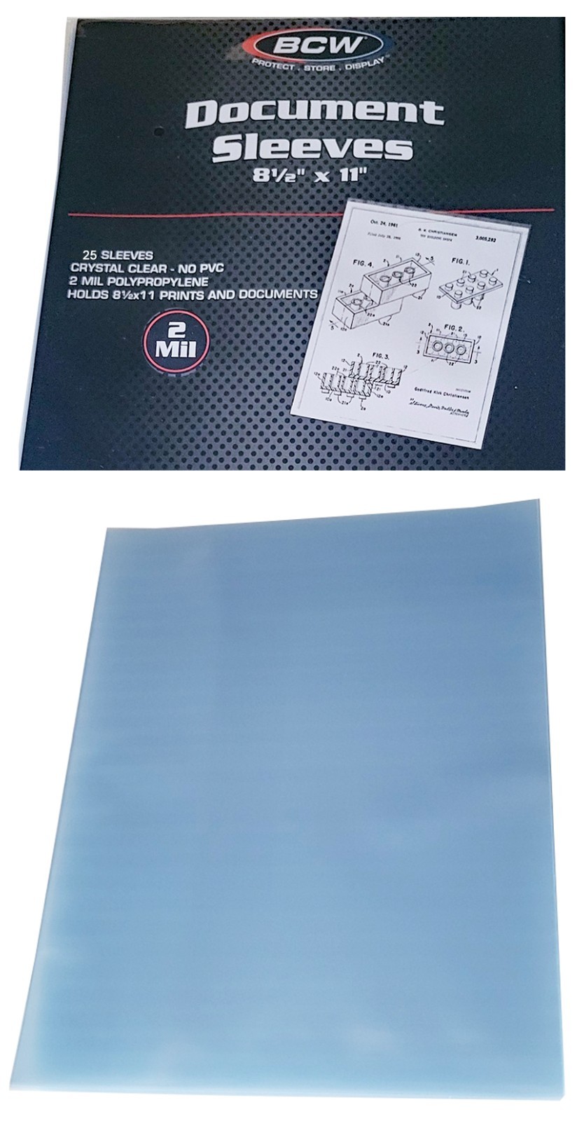 25 BCW 8.5×11 Document Soft Sleeves 2 Mil Photo Clear Acid PVC Free Page Print