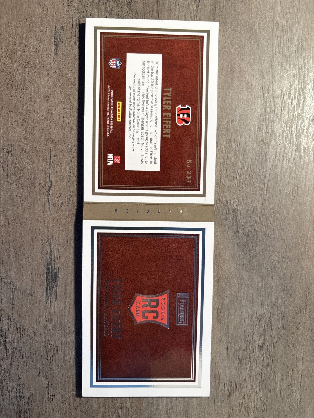 2013 Panini Playbook – Rookie Booklets Tyler Eifert #237 Silver Signatures /199