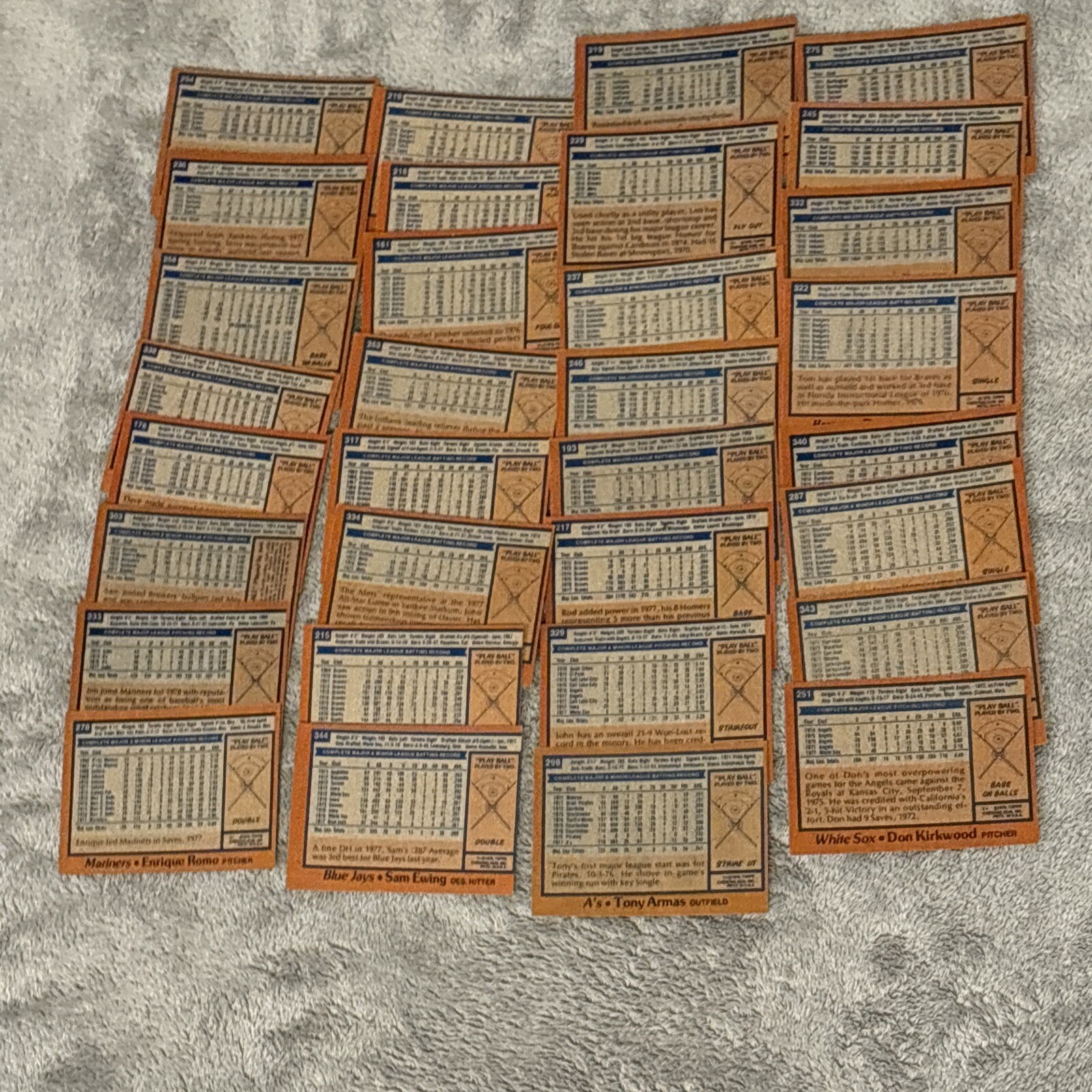 1978 Topps Baseball Card Singles #176-350 U Pick