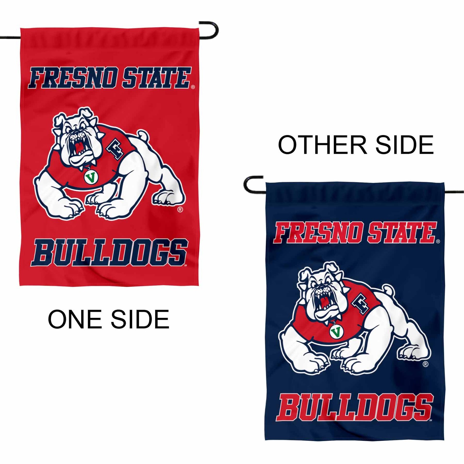 Fresno State Bulldogs Dual Logo Garden Flag and Yard Banner