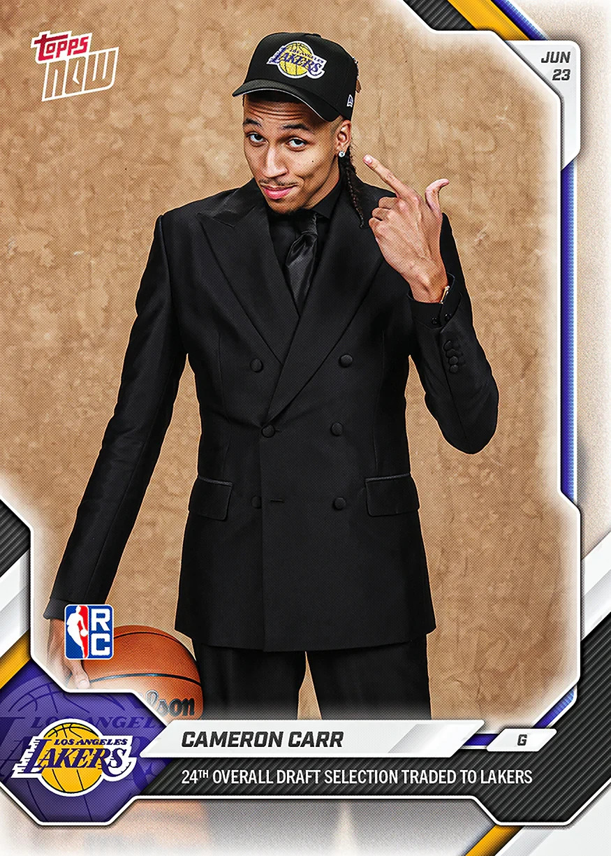 Cameron Carr 2025-26 NBA Draft Topps Now #CCA2 24th Overall RC Presale