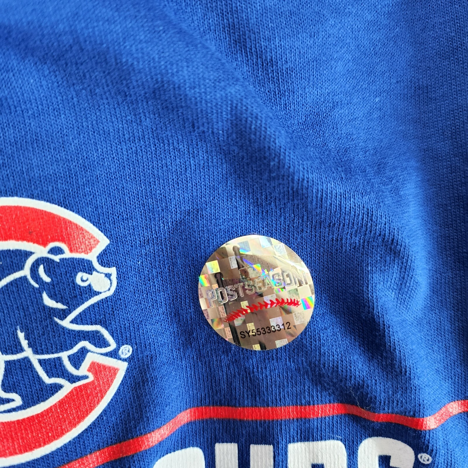2016 Chicago Cubs Shirt Adult Large Blue World Series Champions Short Sleeve