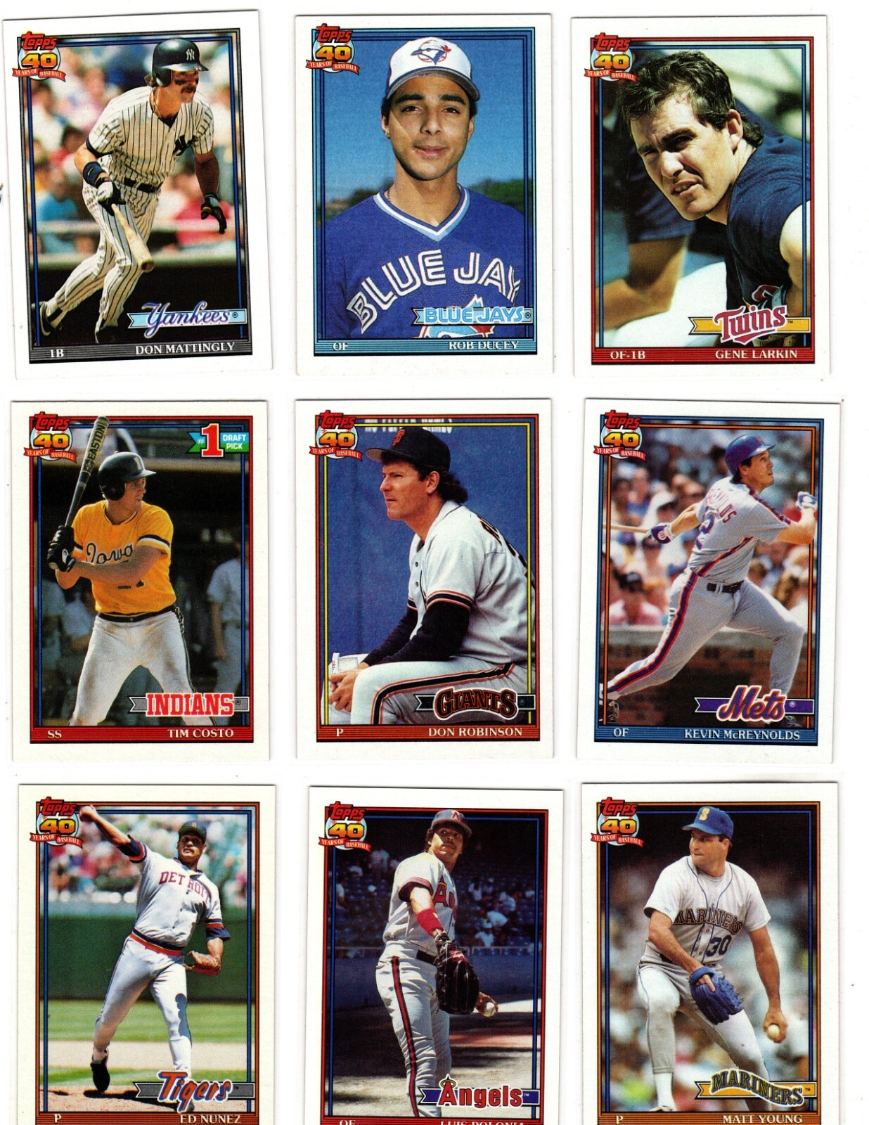 1991 Topps Baseball Trading Cards You Pick / Choose From List #s 1 – 200 / mb39