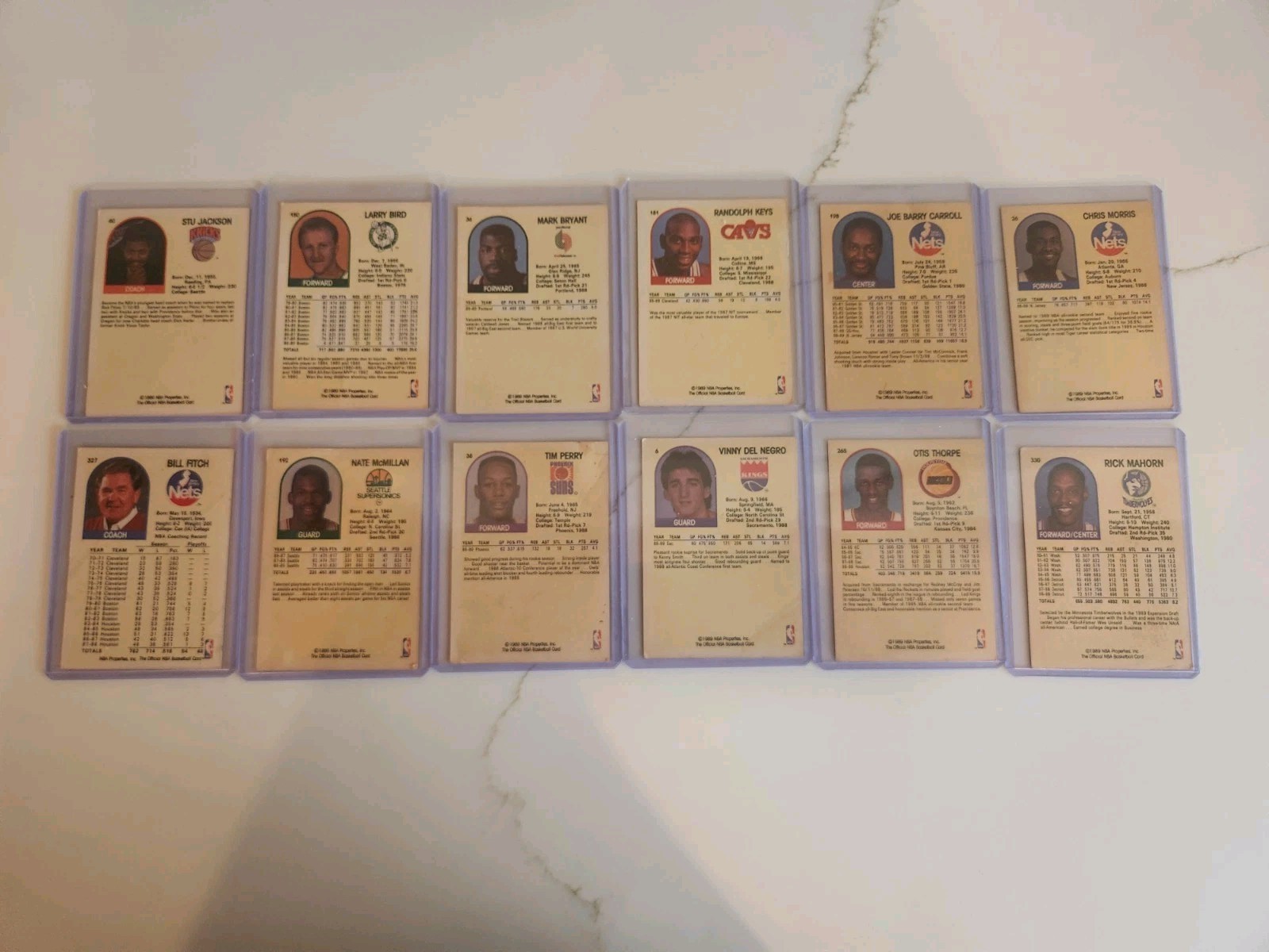 NBA Properties, INC. 1989 Official NBA Basketball Cards 12 Cards