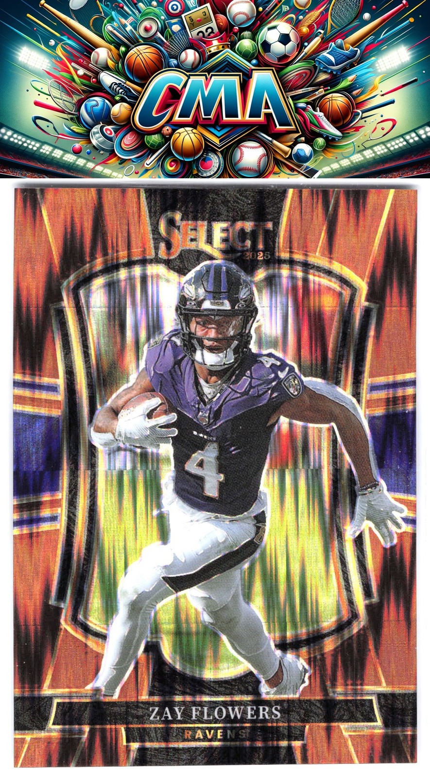 2025 Panini Select #162 Zay Flowers Copper Prizm Shock #/899
