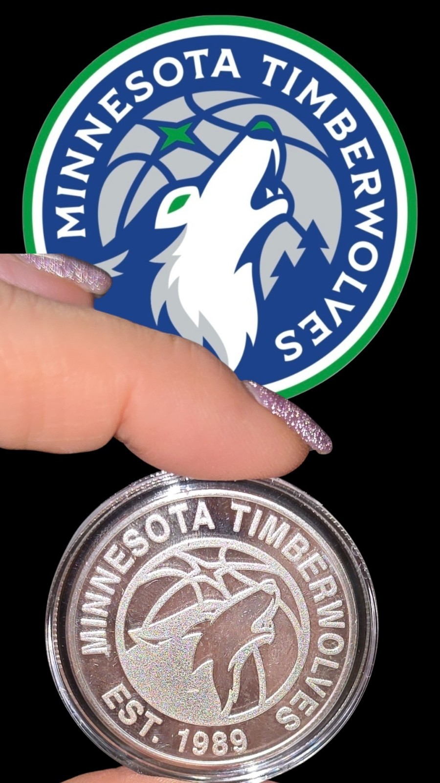 Highland Mint Minnesota Timberwolves 39mm Silver Plated Coin 75th Anniversary