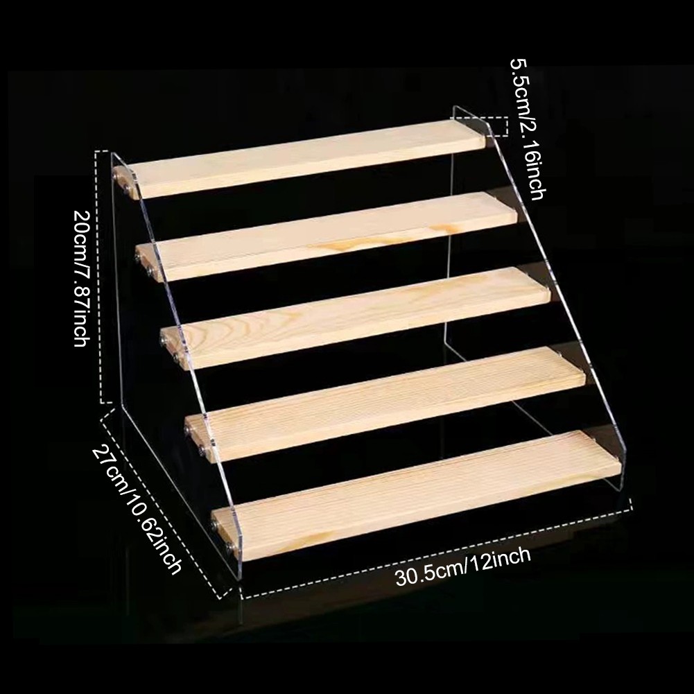 3-5 Tier Wooden Acrylic Display Stand for Figures Cupcake Perfume Cosmetics