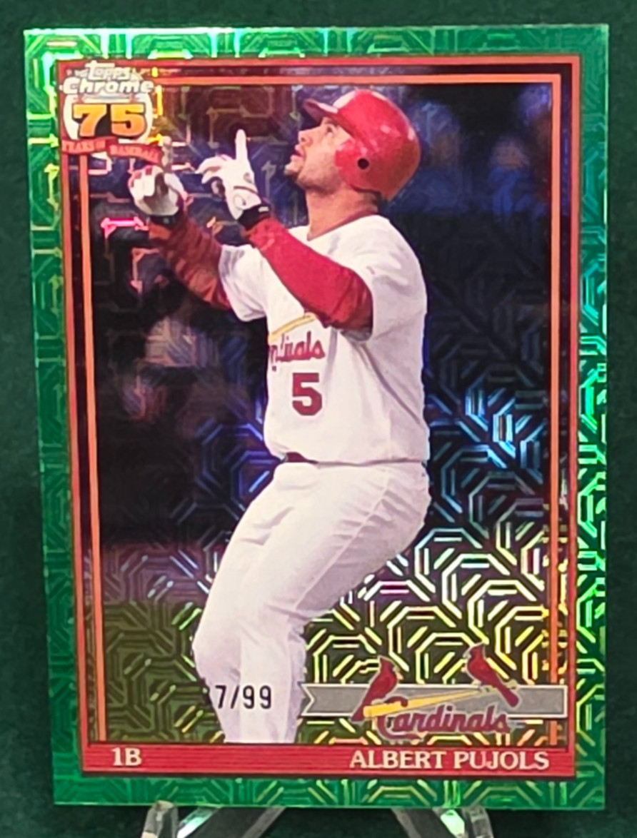 2026 Topps Series 1 ALBERT PUJOLS #91C-13 Silver Pack Green Refractor SP 37/99