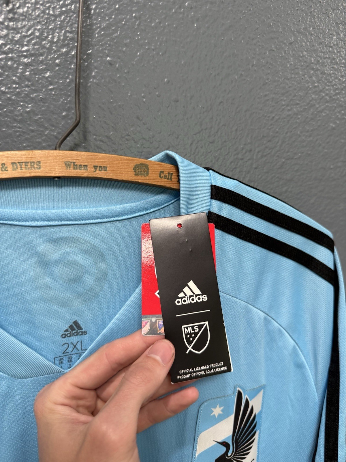 Brand New 2018 Adidas Minnesota United Soccer Blue Jersey Size 2XL Mens