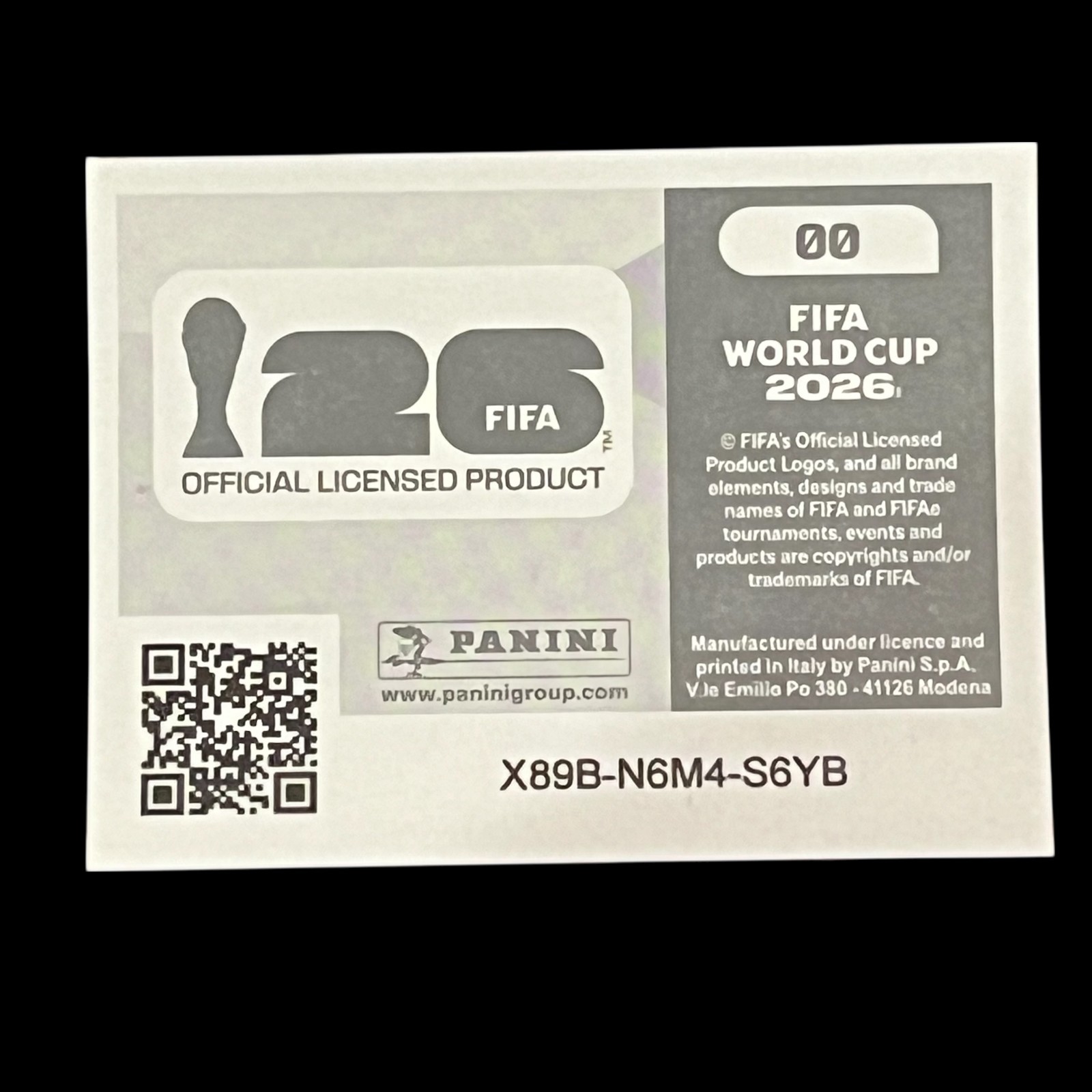 Panini 2026 FIFA World Cup #00 Holographic Foil sports logo sticker
