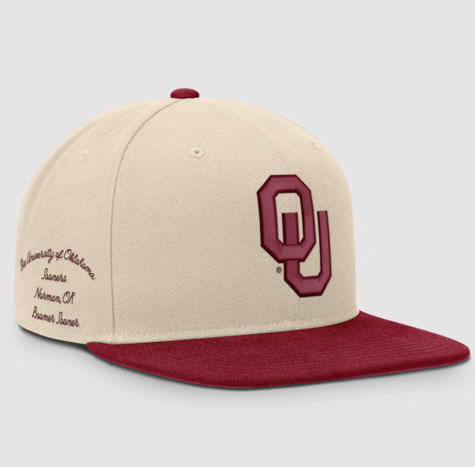 Oklahoma Sooners Jordan Brand Unisex Campus Prep Snapback Hat – Natural/Crimson