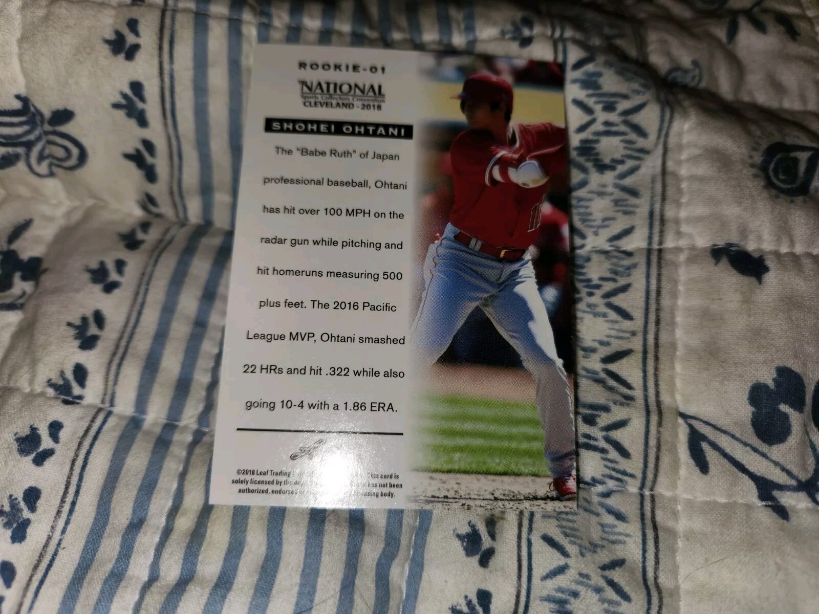 2018 LEAF THE NATIONAL SHOHEI OHTANI ROOKIE BASEBAL CARD+FREE LTD.PROMO ROOKIE