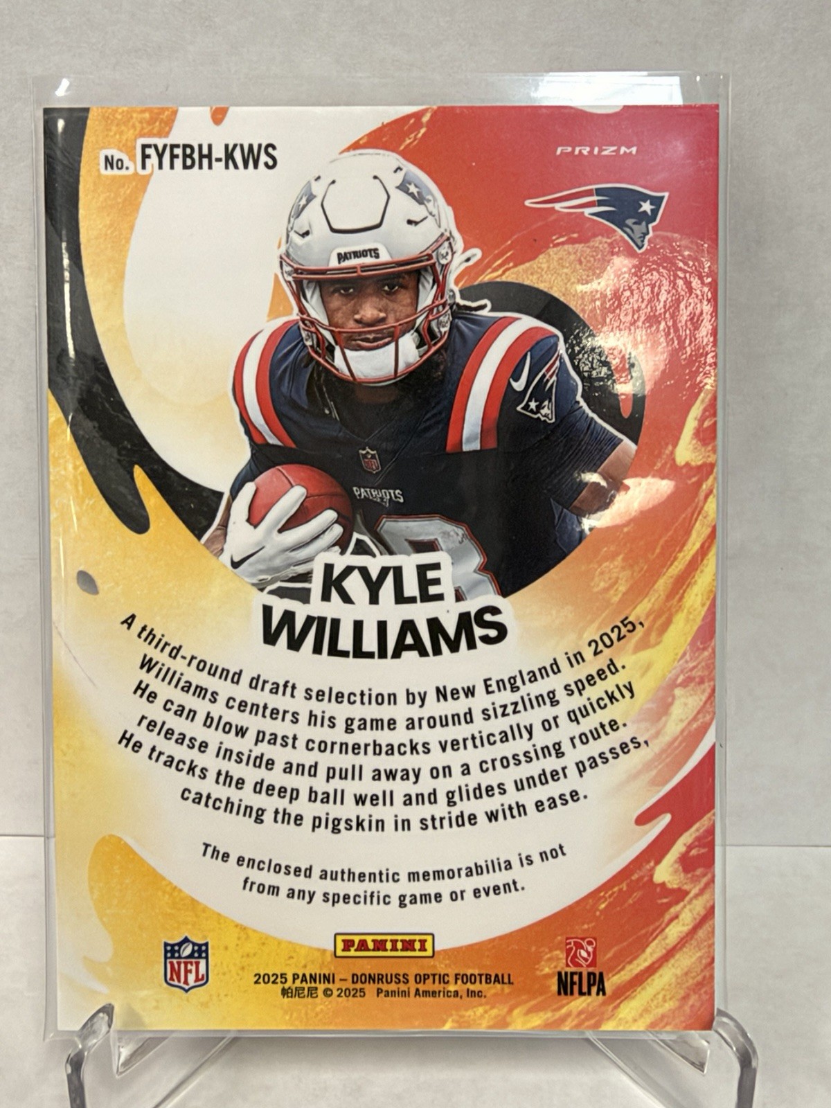 Panini 2025 NFL Rookie Memorabilia 2-Card Lot Tuten ARM-BTN, Williams FYFBH-KWS