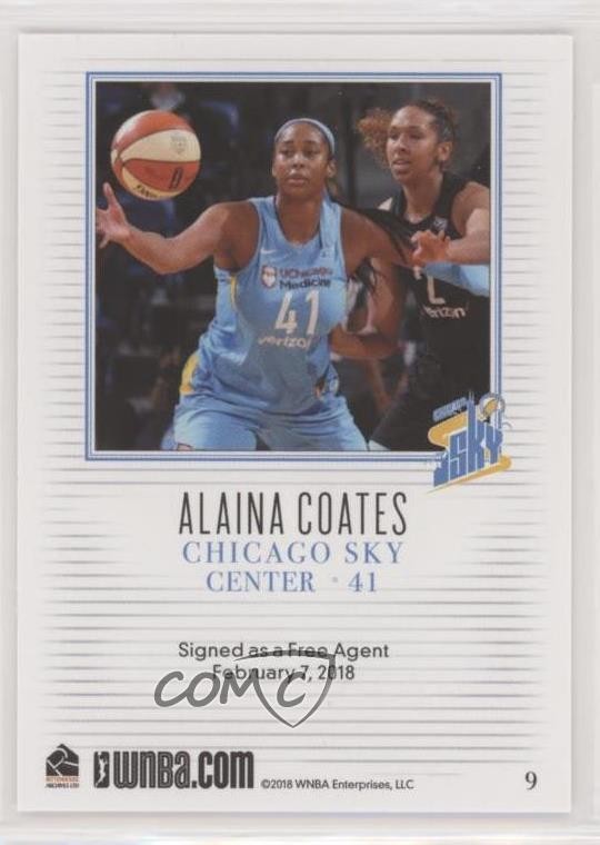 2018 Rittenhouse WNBA /500 Alaina Coates #9 Rookie RC 0b1