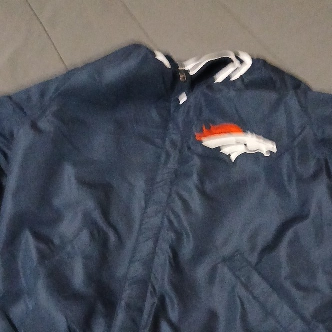 Denver Broncos NFL Football Jacket Navy/White/Orange Snap Front