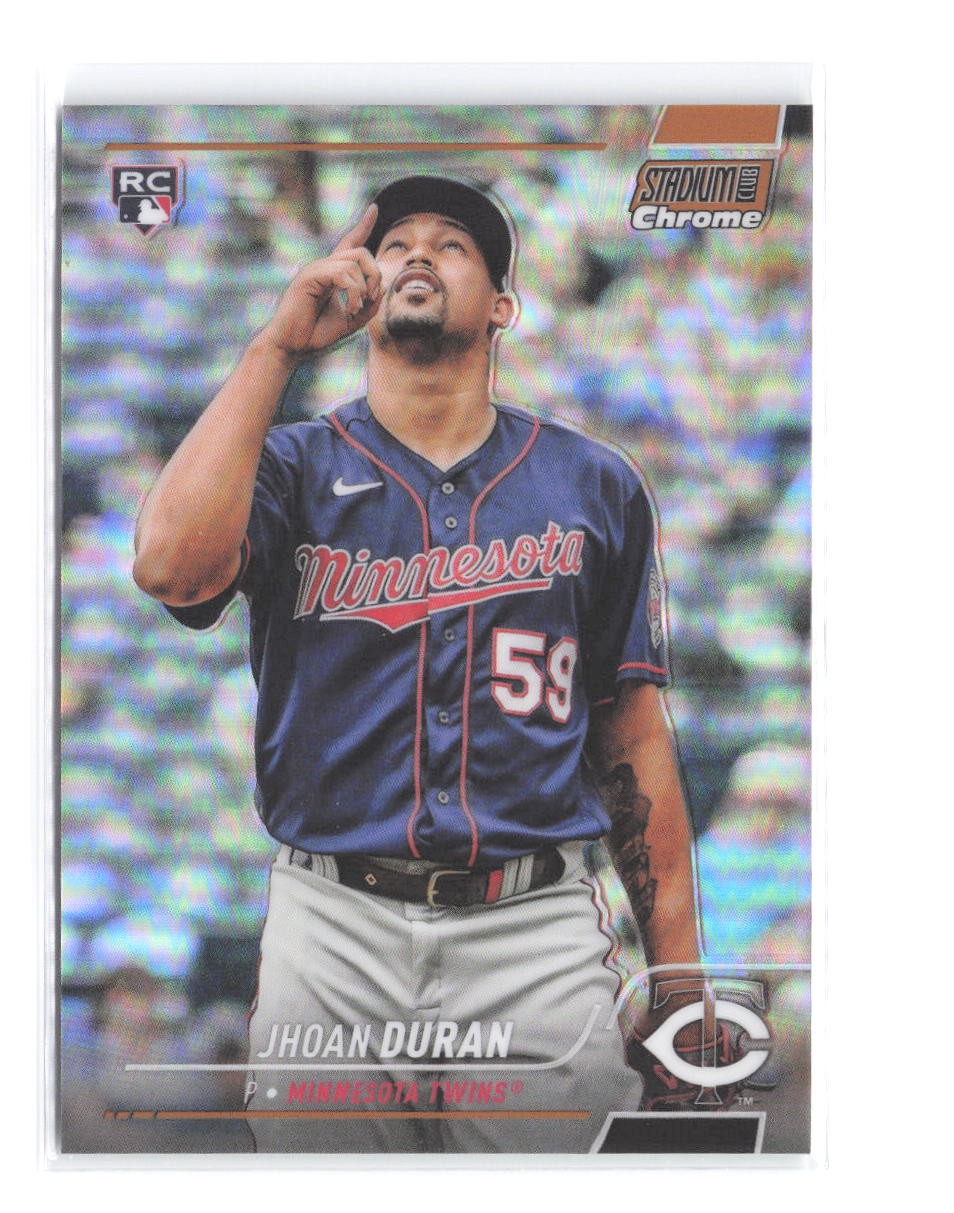 2022 Stadium Club Chrome Jhoan Duran #/50 Gold Refractor SP RC 328 Rookie Twins